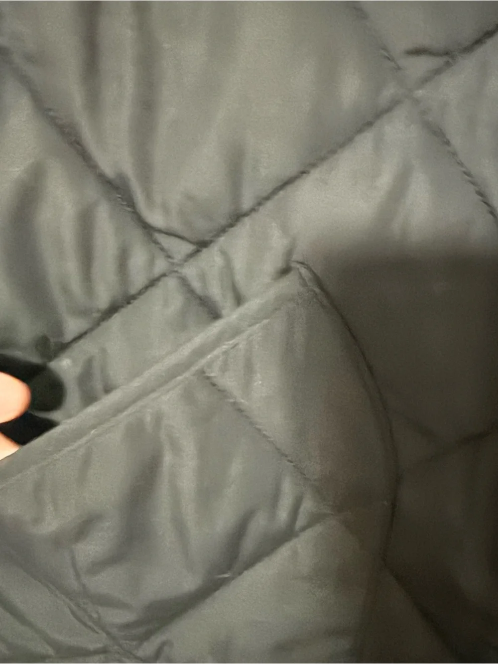 J. Crew Factory Black Quilted Vest with Olive Reversible Lining